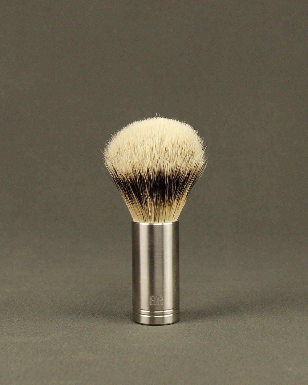Stainless Steel Shaving Brush, Natural Bristles