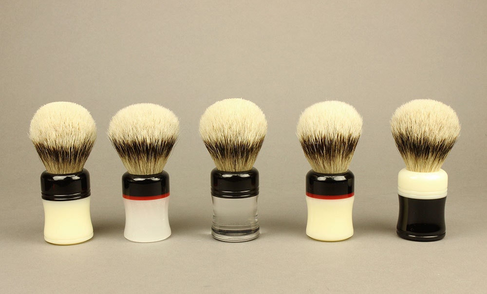 Acrylic Handle Shaving Brush, Natural Bristle