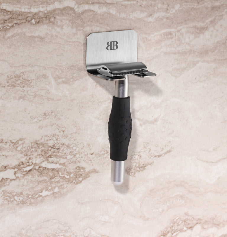 Wall-Mounted Stainless Steel Razor Holder – Byron Shaving Company